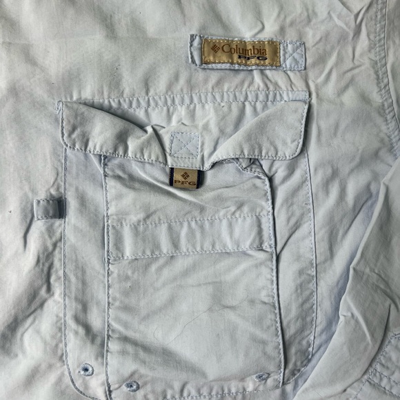 Columbia Shirt Mens 2XLarge Blue Vented Fishing Button Up Long Sleeve - Picture 5 of 13